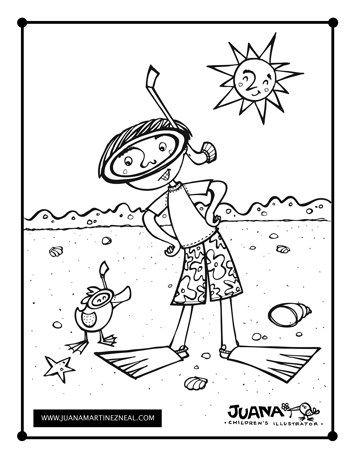 Snorkling Buddy - Coloring Page Snorkling Buddy